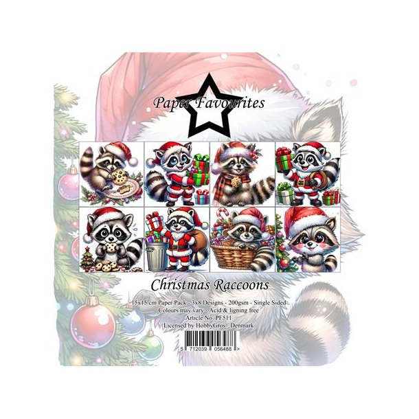 Paper Favourites Paper Pack "Christmas Raccoons" PF511