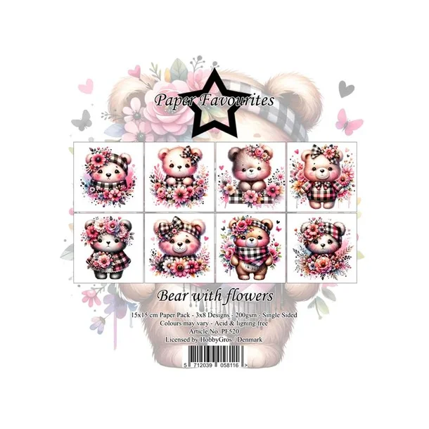 Paper Favourites Paper Pack "Bear with flowers" PF520