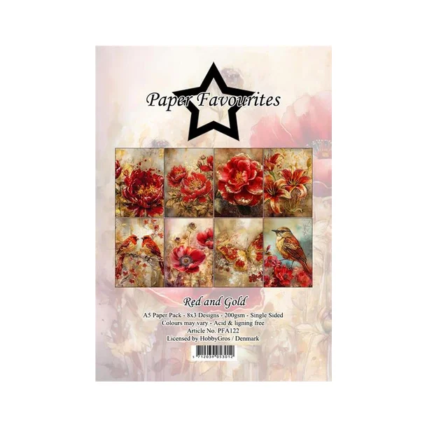 Paper Favourites Paper Pack "Red and Gold" PFA122