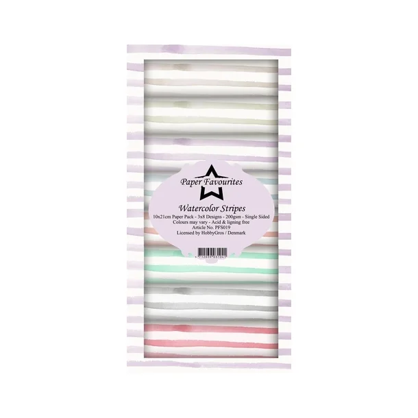 Paper Favourites Slim Card - PFS019 - Watercolour Stripes 