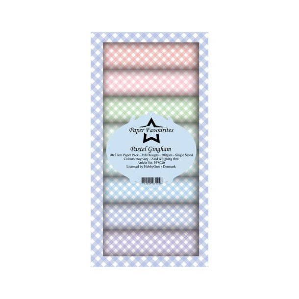 Paper Favourites Slim Card - PFS021 - Pastel Gingham 