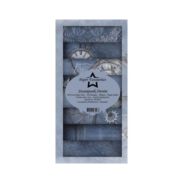 Paper Favourites Slim Card - PFS032 - Steampunk Denim