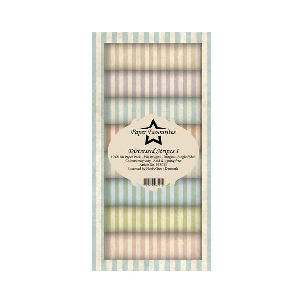 Paper Favourites Slim Card - PFS033 - Distressed Stripes I