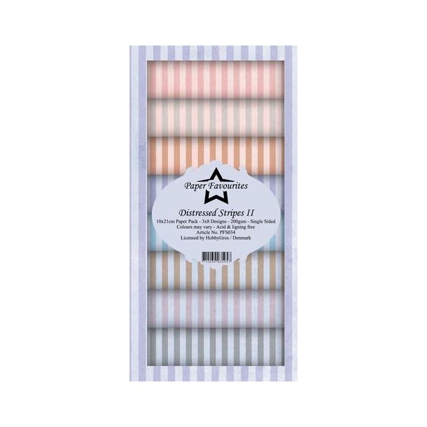 Paper Favourites Slim Card - PFS034 - Distressed Stripes 2