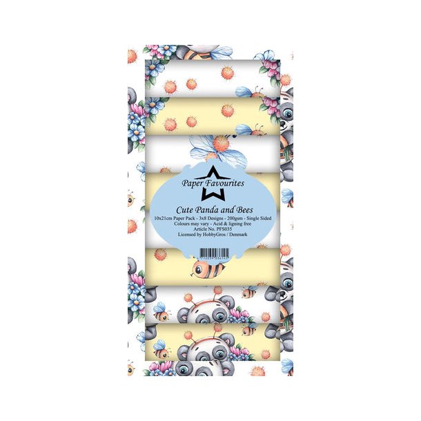 Paper Favourites Slim Card - PFS035 - Cute Panda and Bees