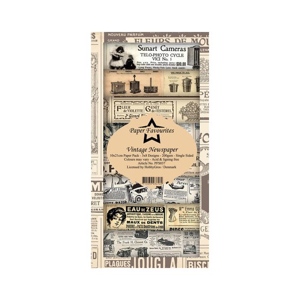 Paper Favourites Slim Card - PFS037 - Vintage Newspaper