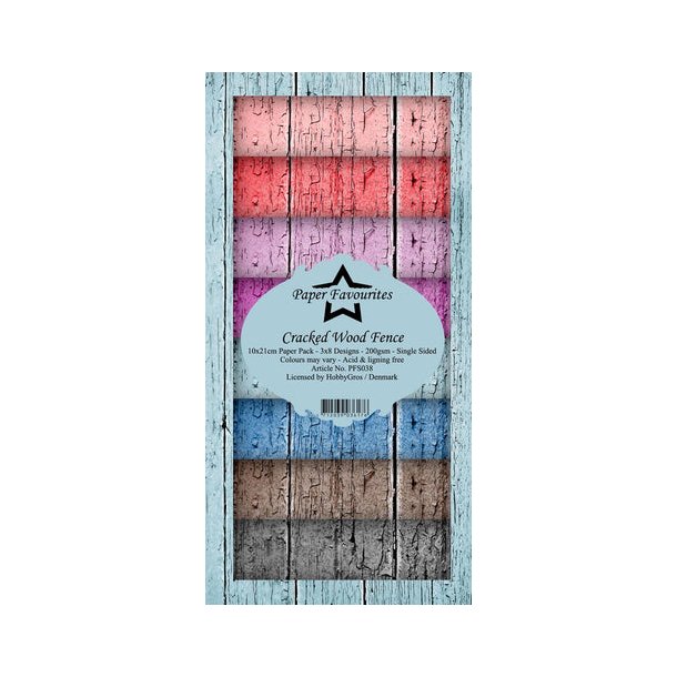 Paper Favourites Slim Card - PFS038 - Cracked Wood Fenc