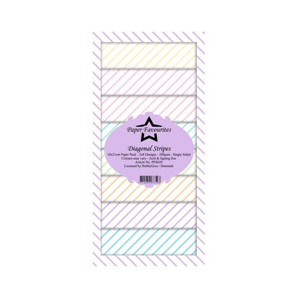 Paper Favourites Slim Card - PFS039 - Diagonal Stripes