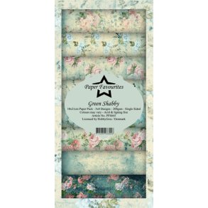 Paper Favourites Slim Card - PFS045 - Green Shabby