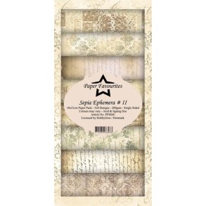 Paper Favourites Slim Card - PFS046 - Sepia Ephemera # II