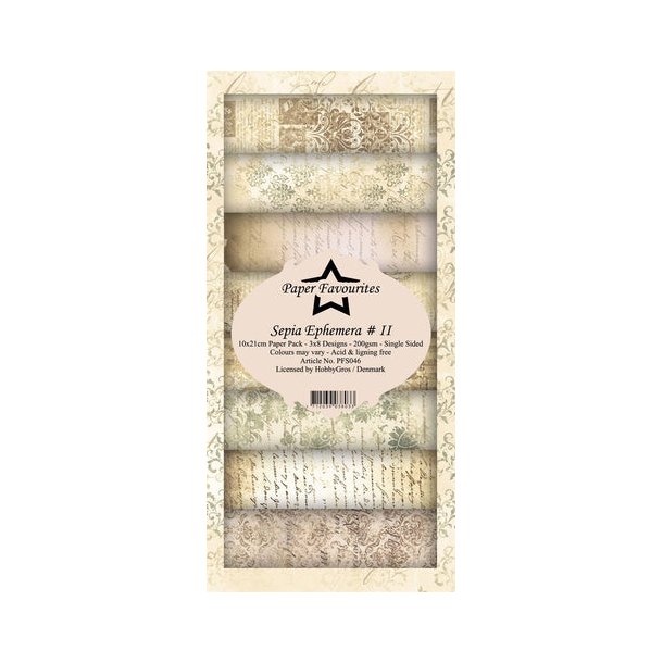 Paper Favourites Slim Card - PFS046 - Sepia Ephemera # II