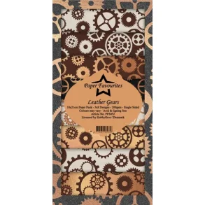 Paper Favourites Slim Card - PFS052 - Leather Gears
