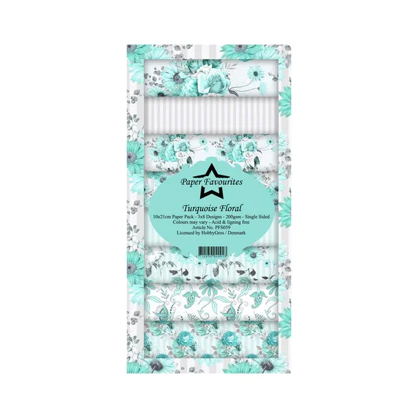 Paper Favourites Slim Card - PFS059 - Turqouise Floral