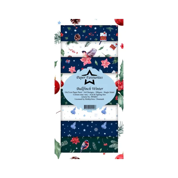 Paper Favourites Slim Card "Bullfinch Winter" PFS065