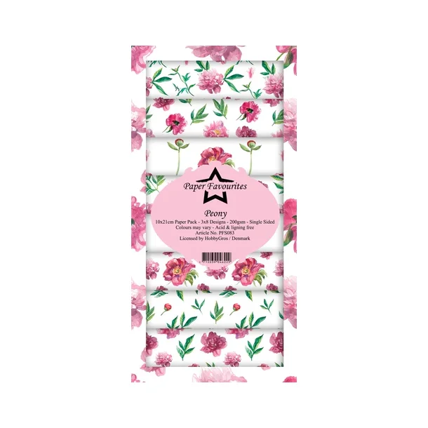 Paper Favourites Slim Card Peony PFS083