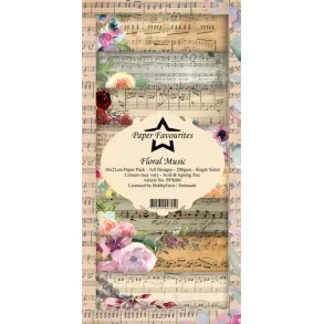 Paper Favourites Slim Card Floral Music PFS086