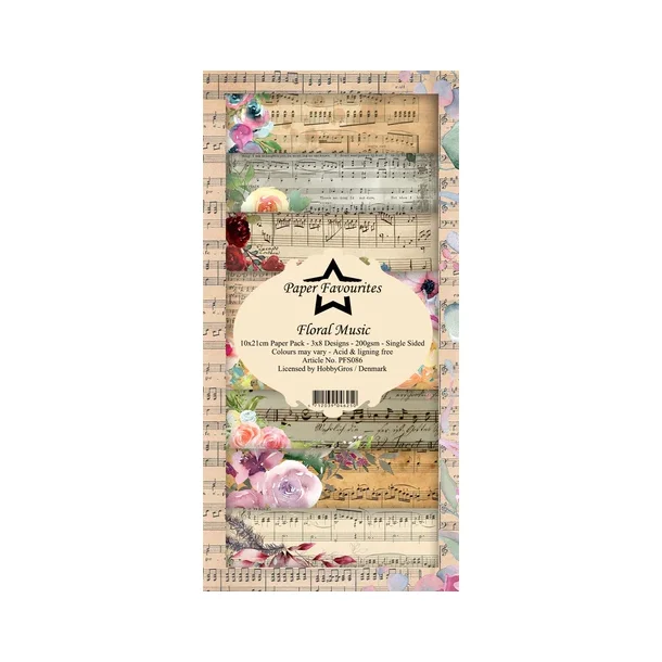 Paper Favourites Slim Card Floral Music PFS086