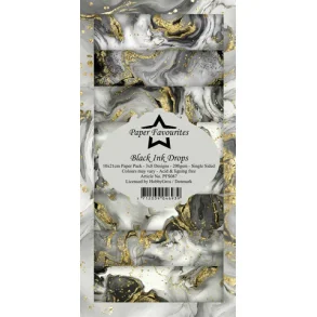 Paper Favourites Slim Card Black Ink Drops  PFS087