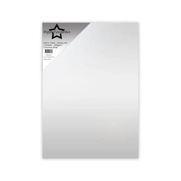 Paper Favourites Mirror Card Glossy "Chrome Silver" A4 PFSS103 