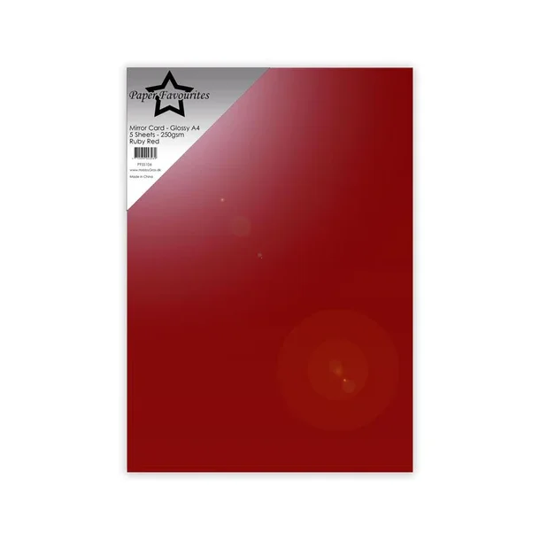 Paper Favourites Mirror Card Glossy "Ruby Red" A4 PFSS106 