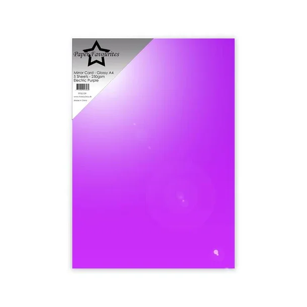 Paper Favourites Mirror Card Glossy "Electric Purple" A4 PFSS109