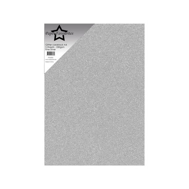 Paper Favourites Glitter Cardstock "Fine Silver" PFSS203
