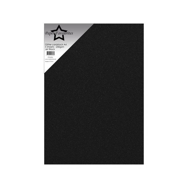 Paper Favourites Glitter Cardstock "Jet Black" PFSS204