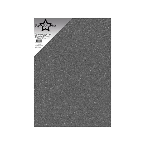 Paper Favourites Glitter Cardstock "Antique Silver" PFSS205