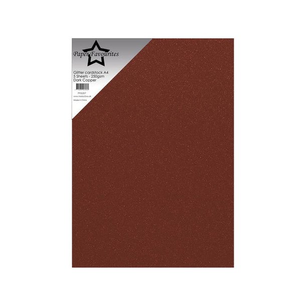 Paper Favourites Glitter Cardstock "Dark Copper" PFSS207