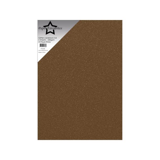 Paper Favourites Glitter Cardstock "Antique Brass" PFSS208