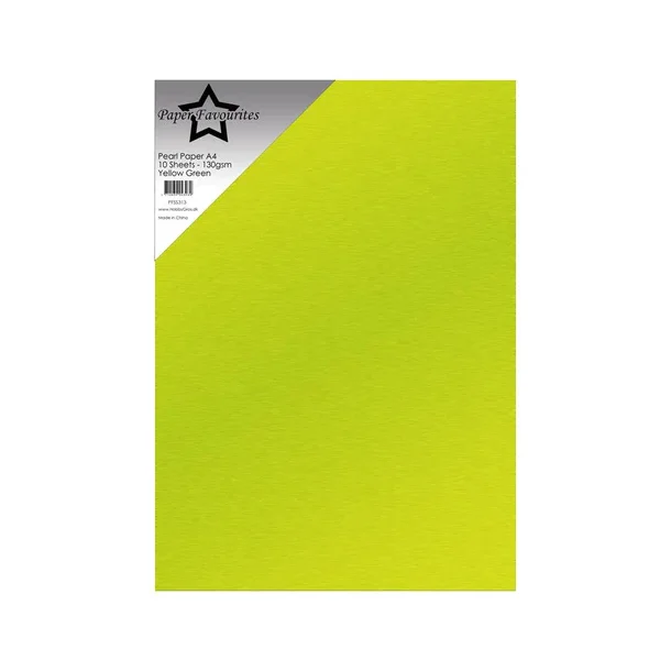 Paper Favourites Pearl Paper  140 g A4  "Yellow Green" PFSS313