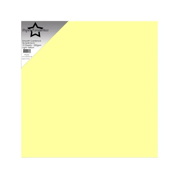 Paper Favourites Smooth Cardstock "Light Yellow" 30,5x30,5 PFSS502