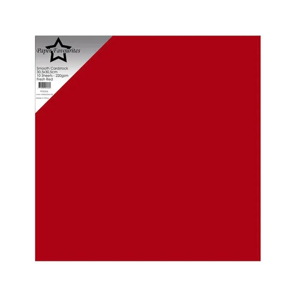 Paper Favourites Smooth Cardstock "Fresh Red" 30,5x30,5  PFSS504 