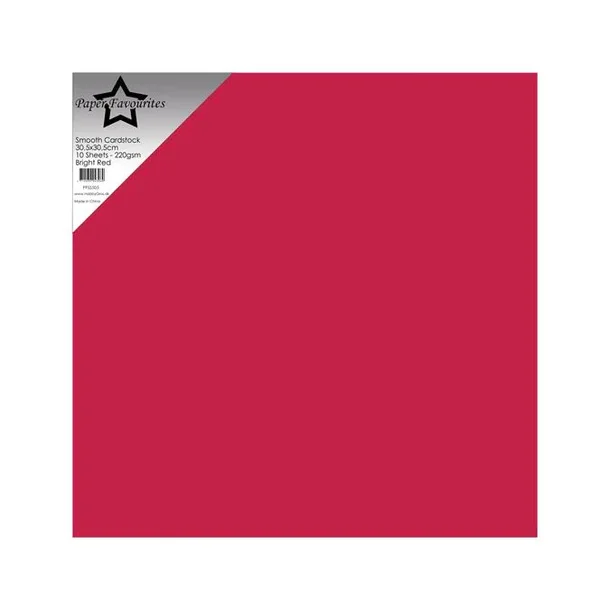 Paper Favourites Smooth Cardstock "Bright Red"  30,5x30,5 PFSS505