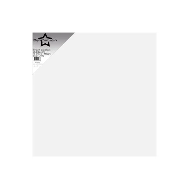 Paper Favourites Smooth Cardstock "Bright White" 30,5x30,5 PFSS522