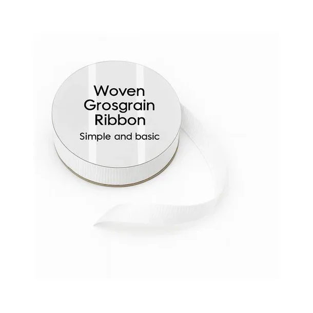 Simple and basic Grosgrain Ribbon "White" SBA451
