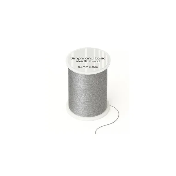 Simple and basic Metallic Thread "Silver" SBA654