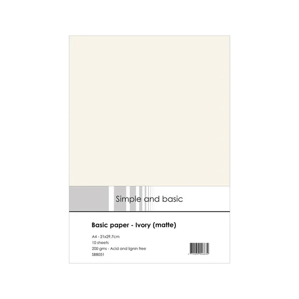 Simple and basic "Basic Paper - Ivory (matte) SBB051 A4 