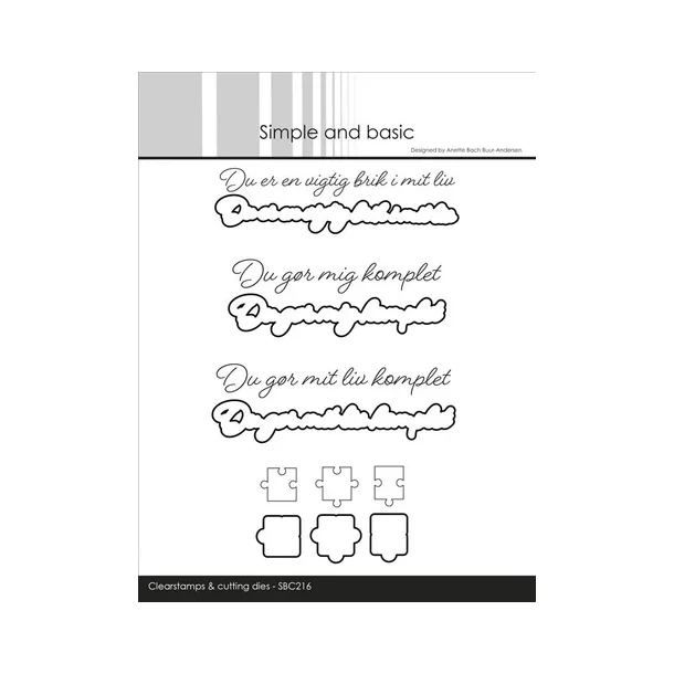 Simple and basic Clearstamp &amp; dies "Danske tekster" SBC216