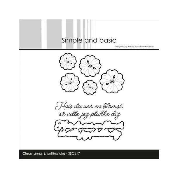 Simple and basic Clearstamp &amp; dies "Danske tekster" SBC217