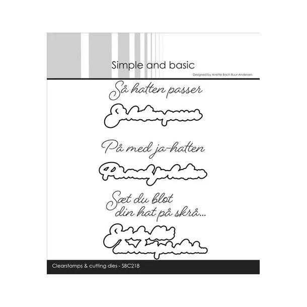 Simple and basic Clearstamp &amp; dies "Danske tekster" SBC218