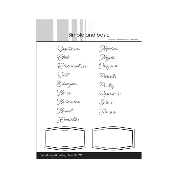 Simple and basic Clearstamp &amp; dies "Danske tekster" SBC219