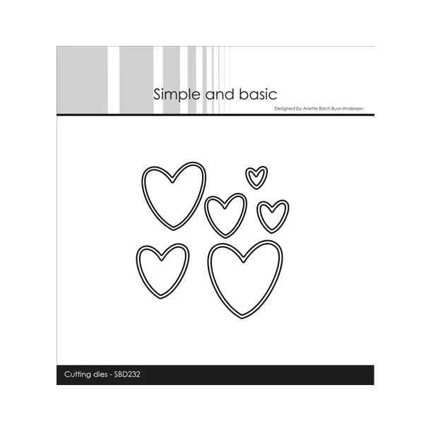 Simple and Basic - SBD232 - Outline hearts