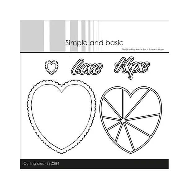 Simple and Basic - SBD284 "Patchwork Heart w/Scalloped Edge"