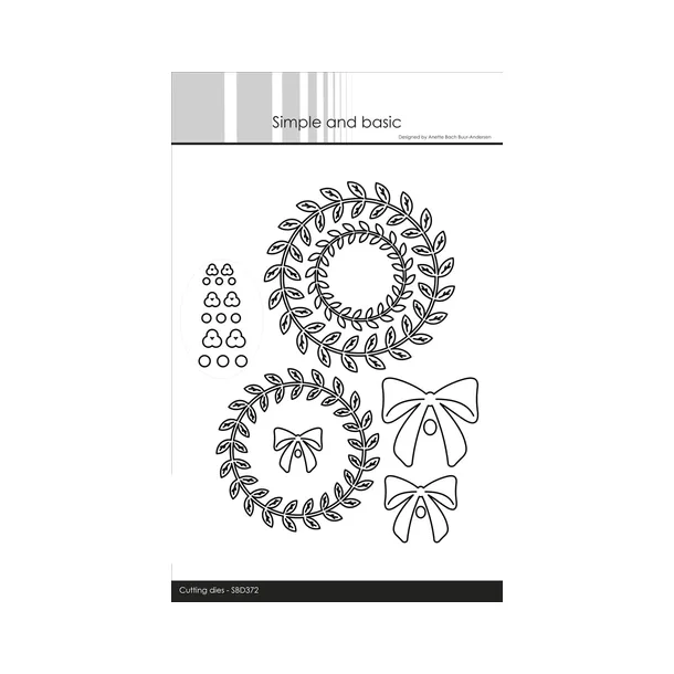 Simple and Basic die "Wreath w/Berries &amp; Bows" SBD372  