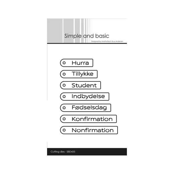 Simple and Basic die "Danish tag texts"   SBD435