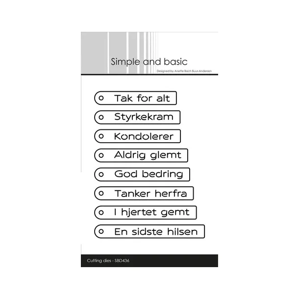 Simple and Basic die "Danish tag texts"   SBD436