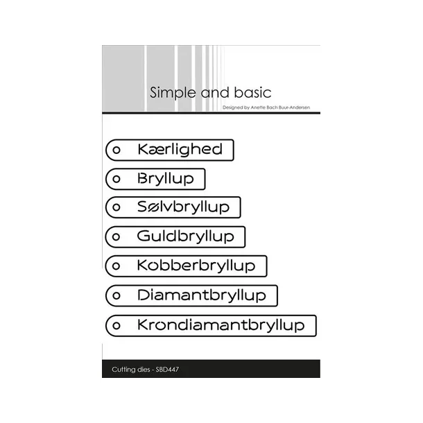 Simple and Basic die "Danish Tag Texts" SBD447 