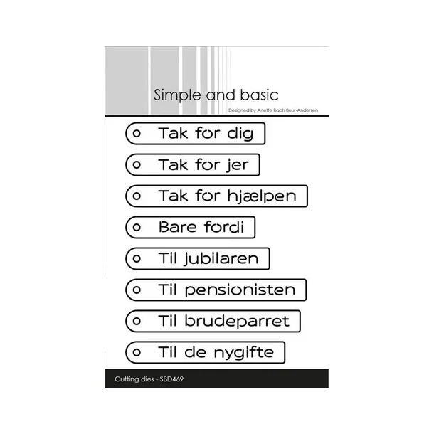 Simple and Basic die "Danish Tag Texts"  SBD469