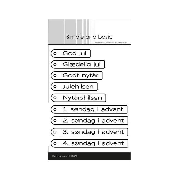 Simple and Basic die "Danish Tag Texts " SBD490